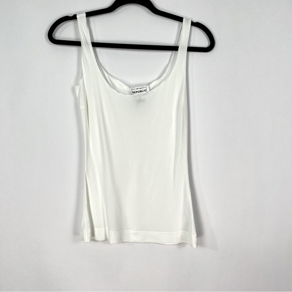 For The Republic Frayed Edges Women’s White Tank Top sz Medium - Picture 3 of 8